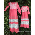 2015 new long sleeve mommy and me maxi dress mother and child clothes giggle moon remake